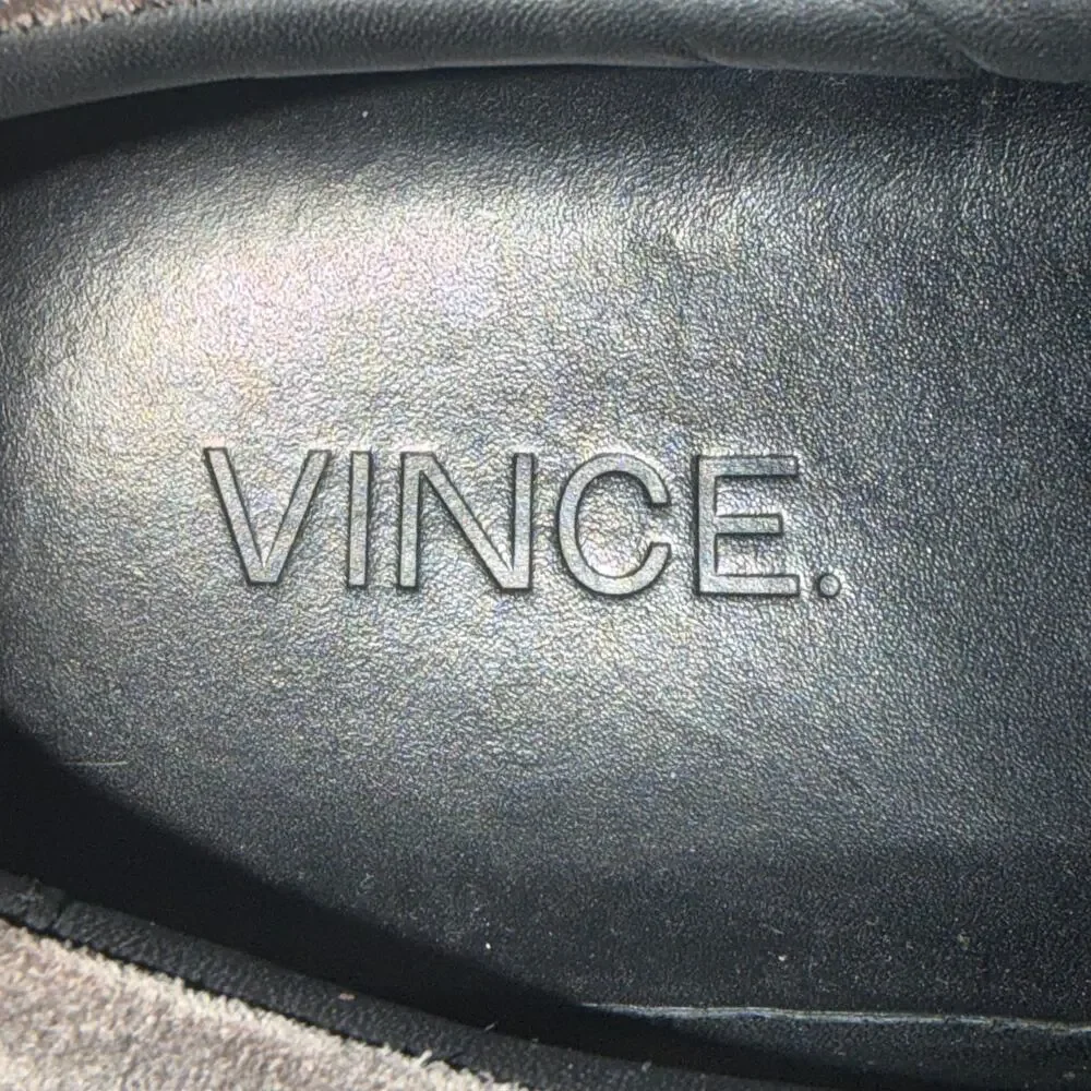 Vince Casual Sneakers Men's Size 8.5 M Charcoal Gray Suede Leather Shoes